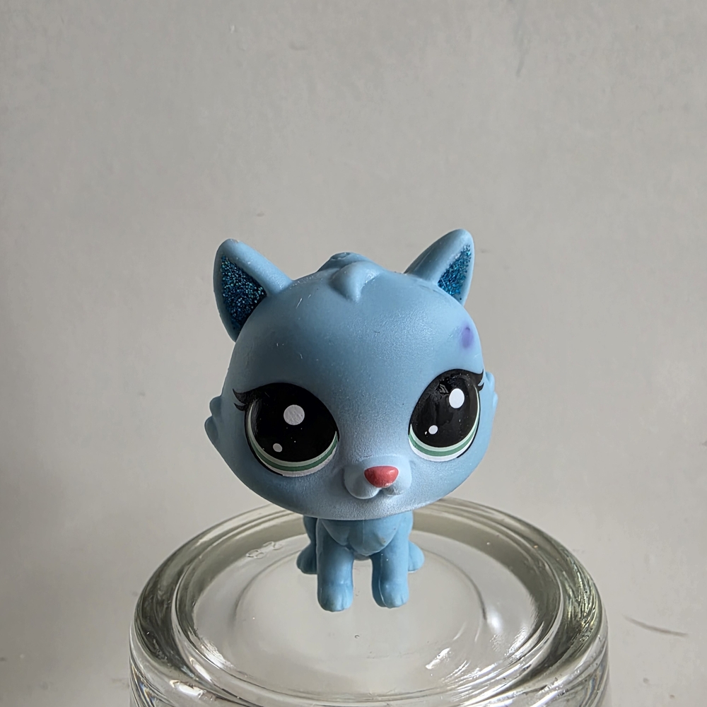 3/$22 Littlest Pet Shop Lps Authentic # 2-S13 Radiant Bluepaws Blue Sparkle Cat